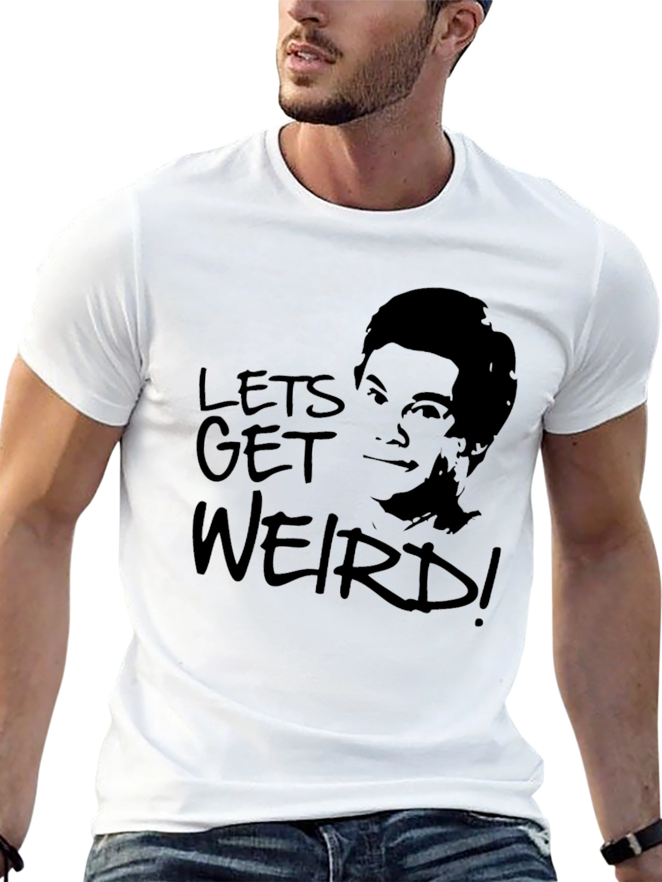 Black Let's Get Weird T-Shirt -  Unisex Graphic Tee view 13