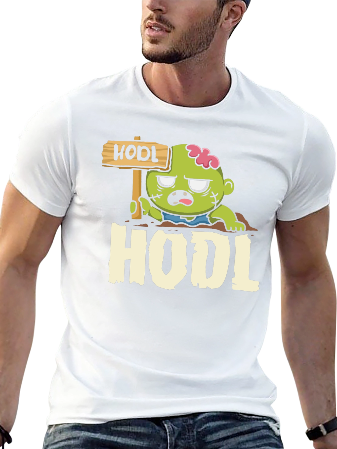 Black Zombie HODL T-Shirt - Crypto Investor Apparel view 13