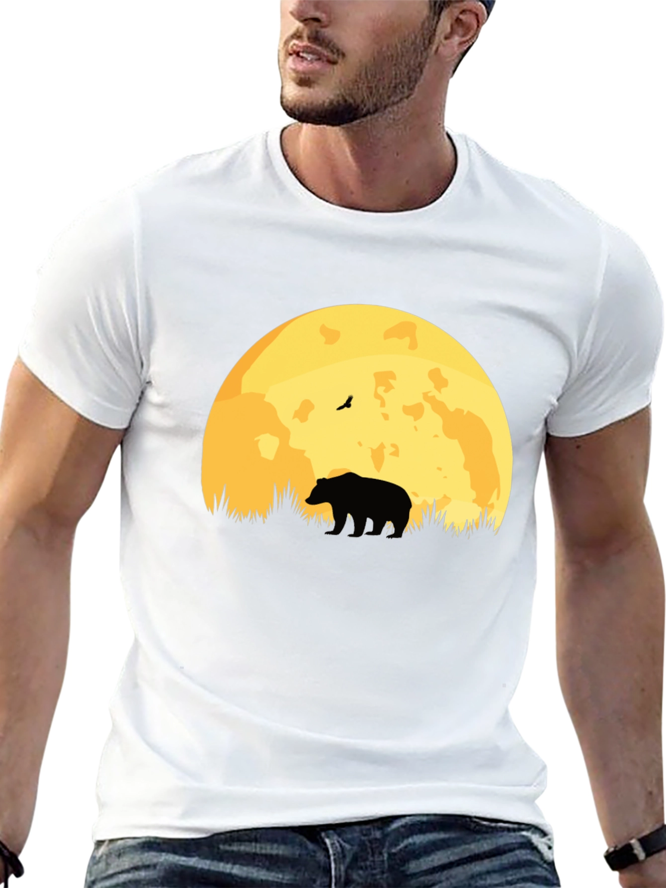 Black Bear Moon Silhouette T-Shirt - Nature Lover's Tee view 13