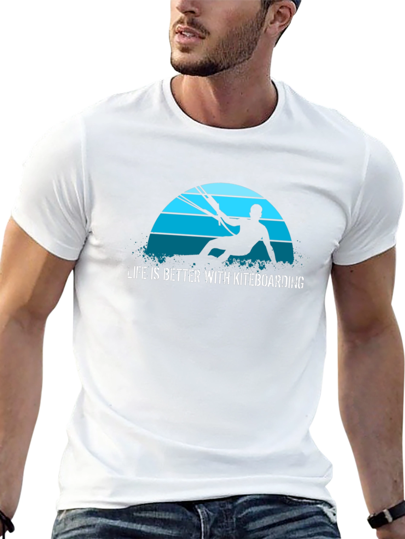 Black Life is Better with Kiteboarding T-Shirt view 13