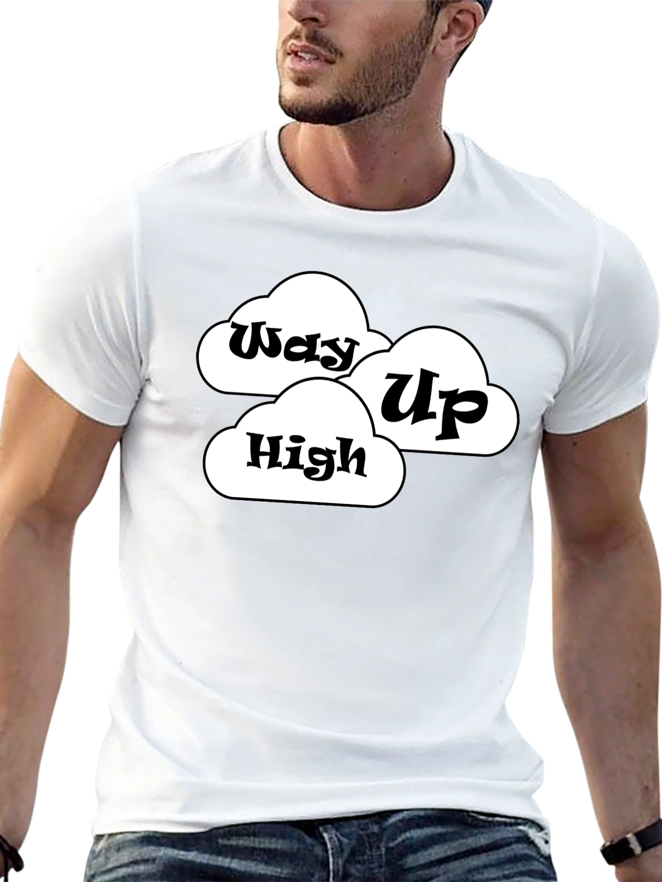 Black Way Up High Cloud T-Shirt - Black Graphic Tee view 13
