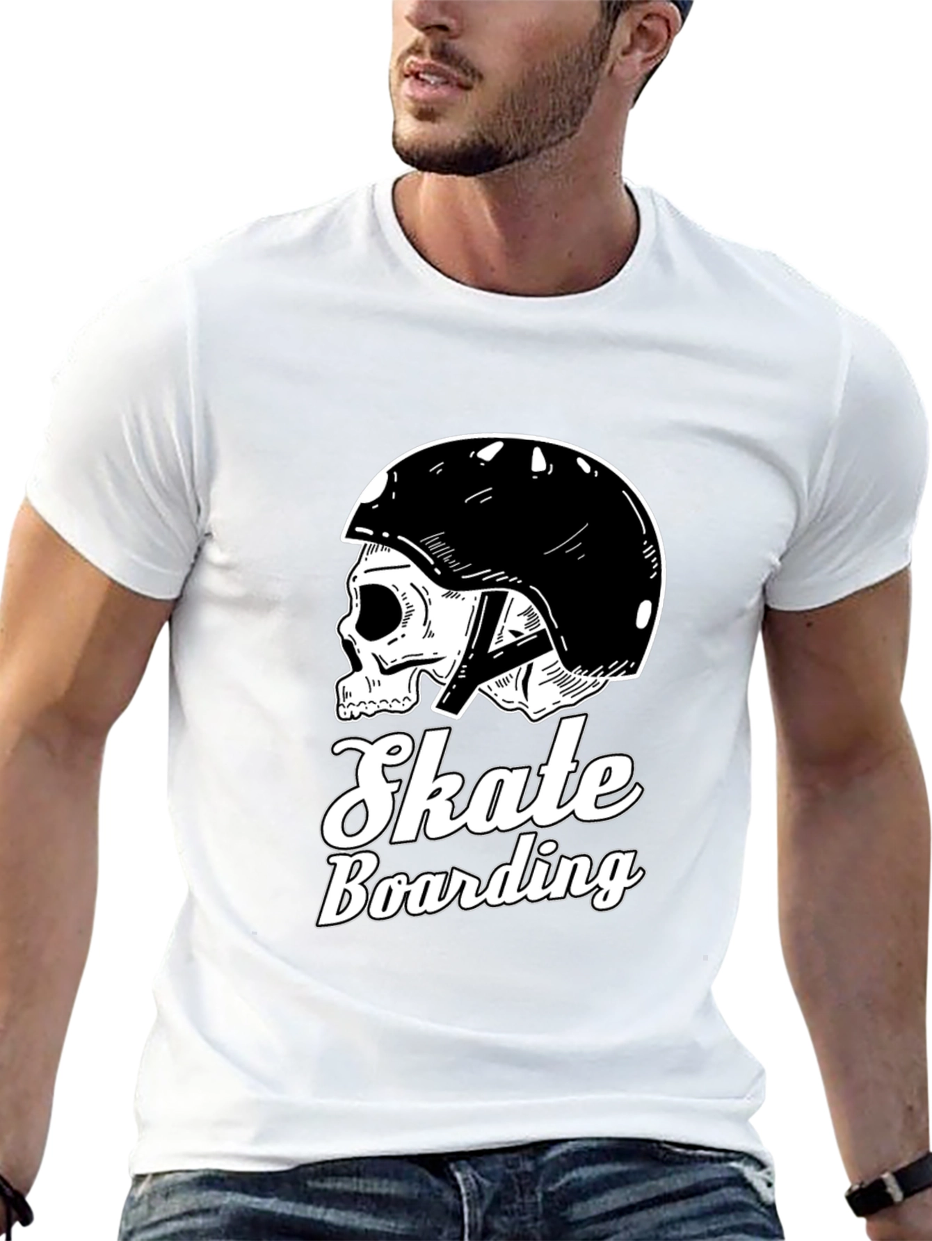 Black Skull Skateboarding T-Shirt view 13