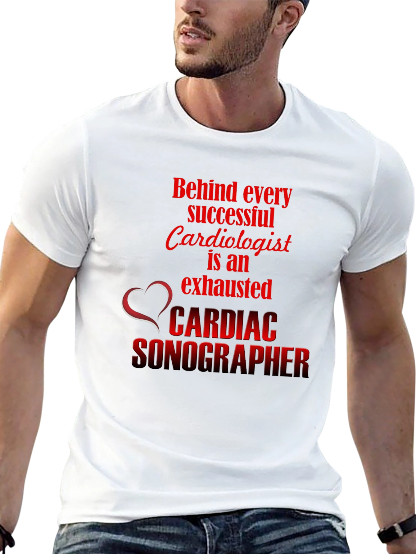 Black Cardiac Sonographer T-Shirt - Medical Professional Apparel view 13