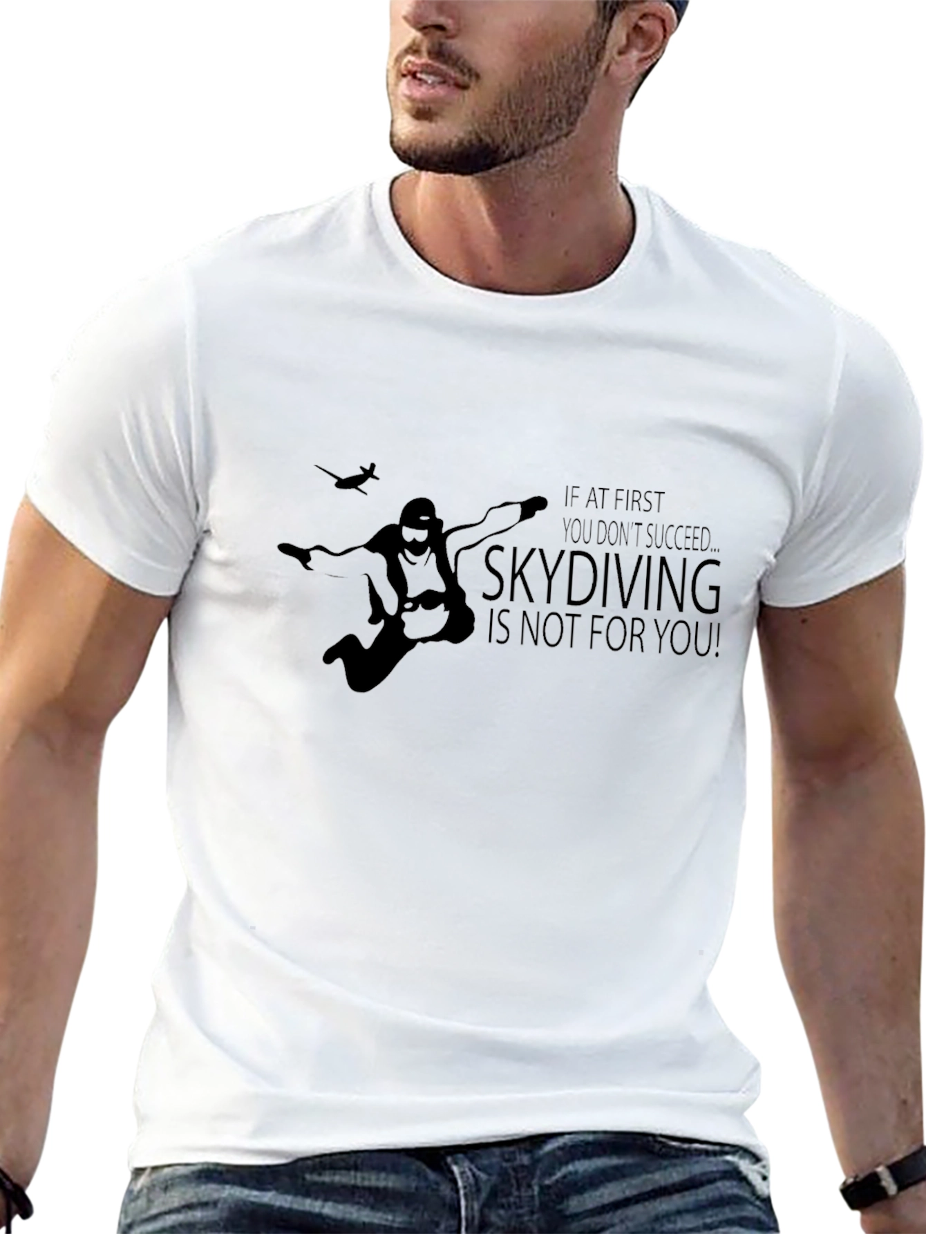 Black Skydiving Humor Tee - "If at First You Don't Succeed..." view 13