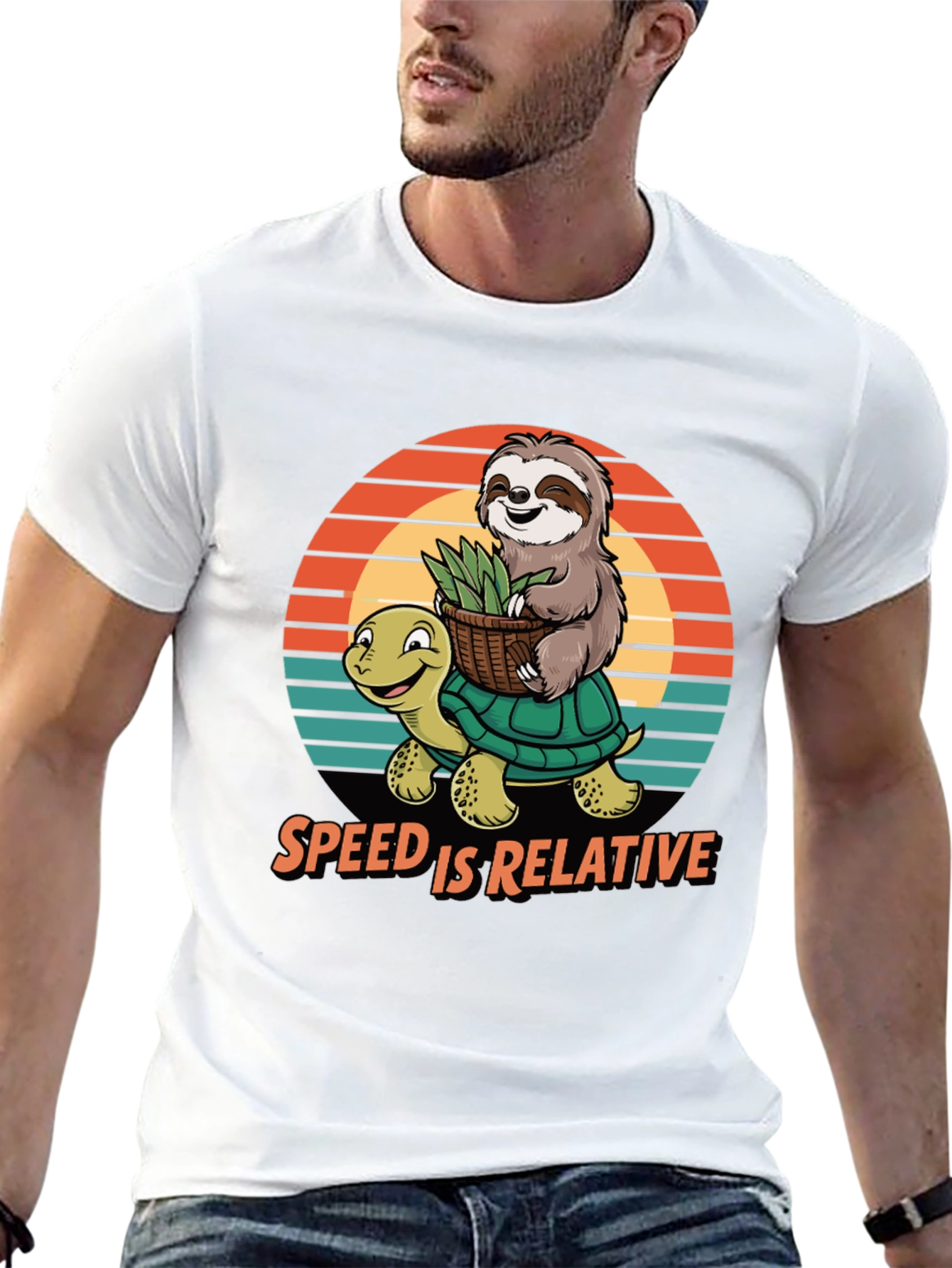 Black Speed is Relative Sloth & Turtle Graphic Tee view 13