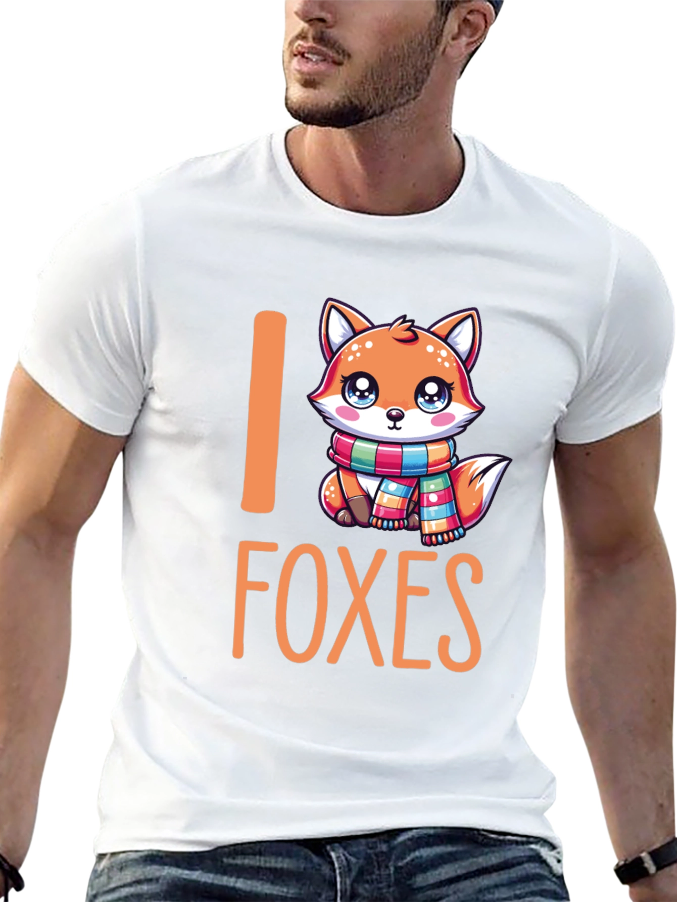Black I Love Foxes Graphic T-Shirt view 13