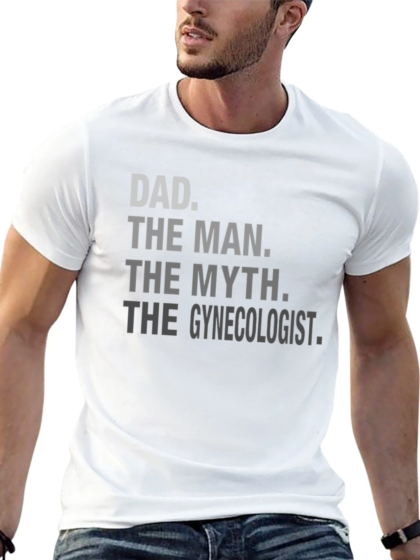 Black Dad The Man Gynecologist Black T-Shirt view 13