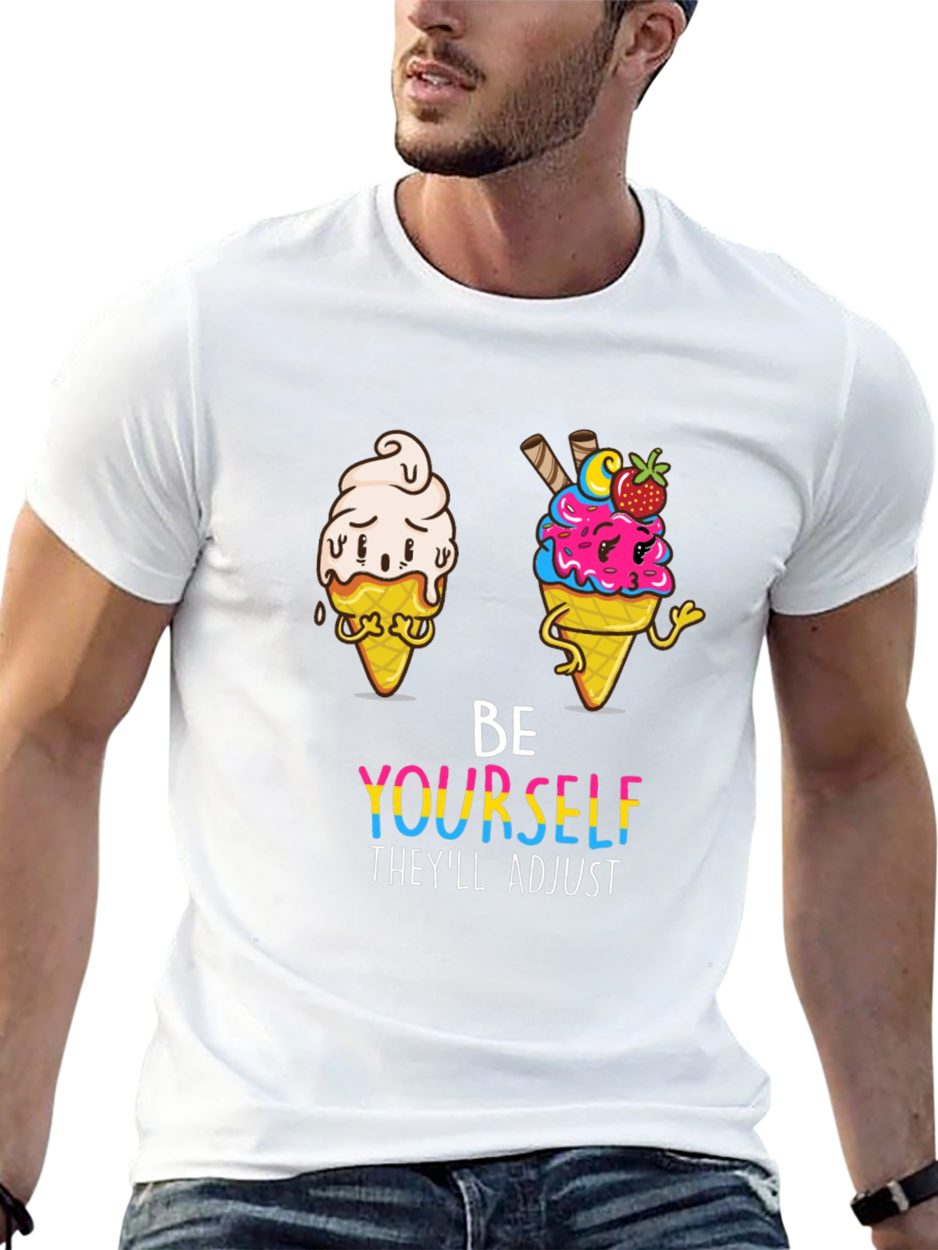 Black Be Yourself Graphic Tee view 13