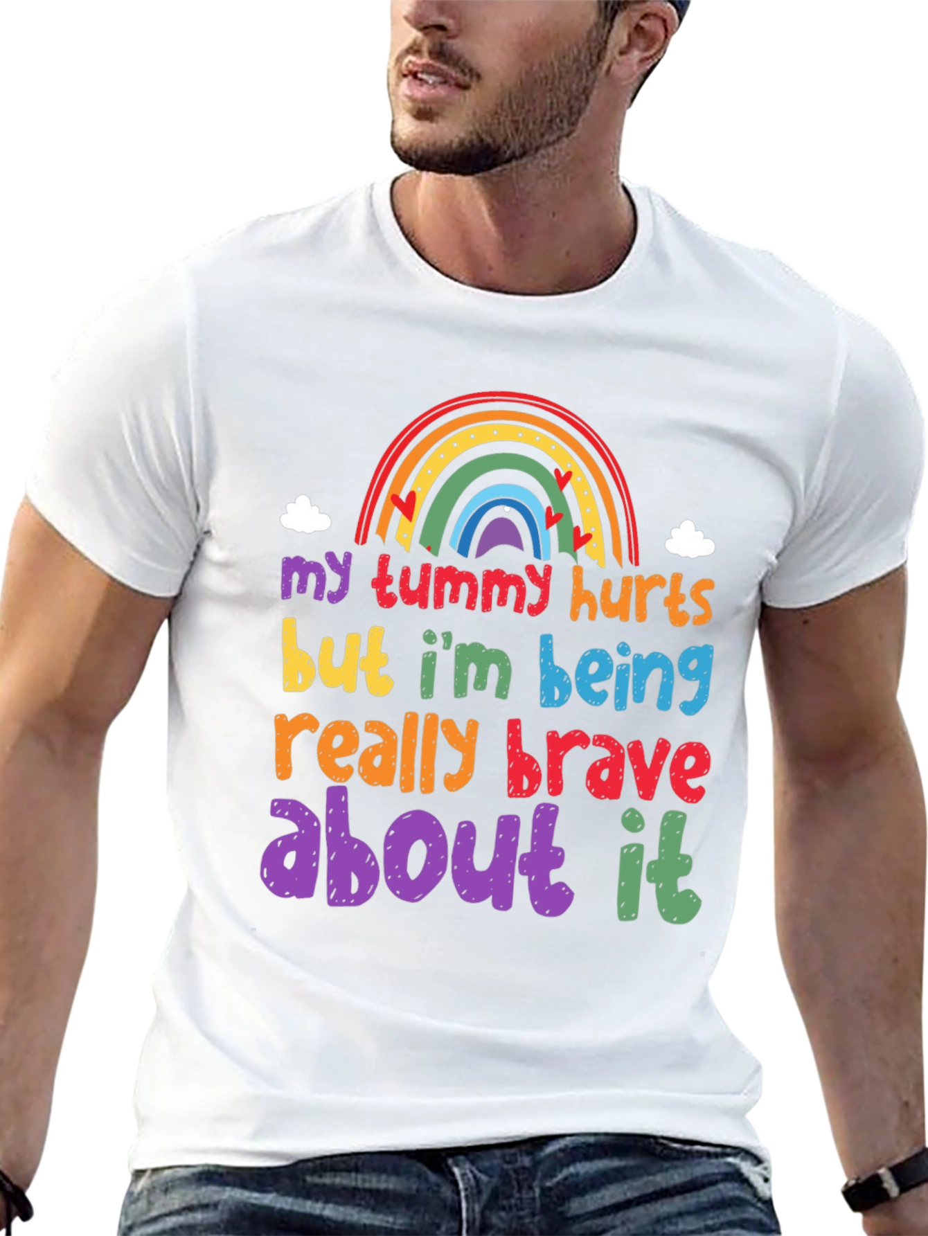 Black Brave Tummy Hurts Graphic Tee view 13
