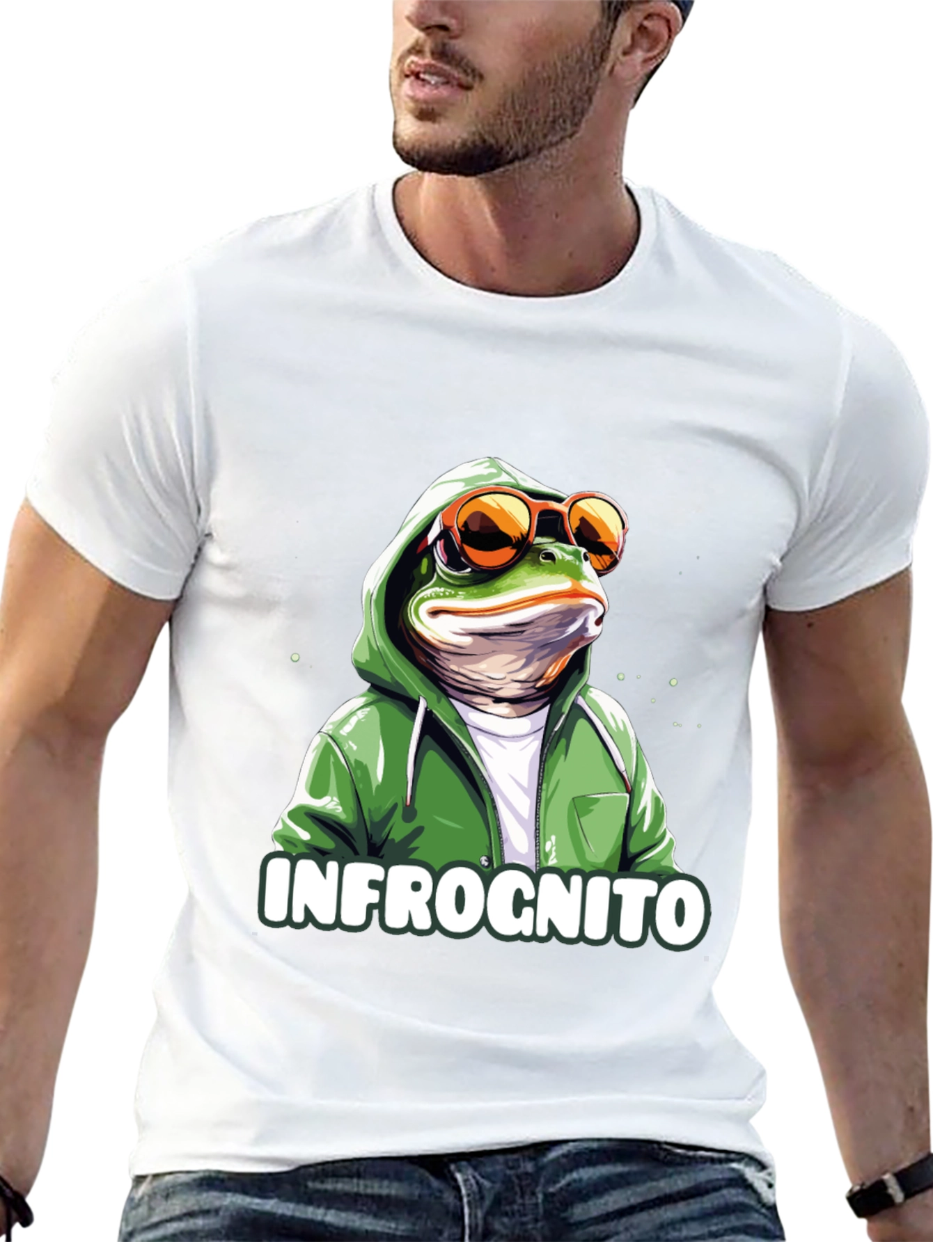 Black Infrognito Frog T-Shirt - Cool & Funny Design view 13