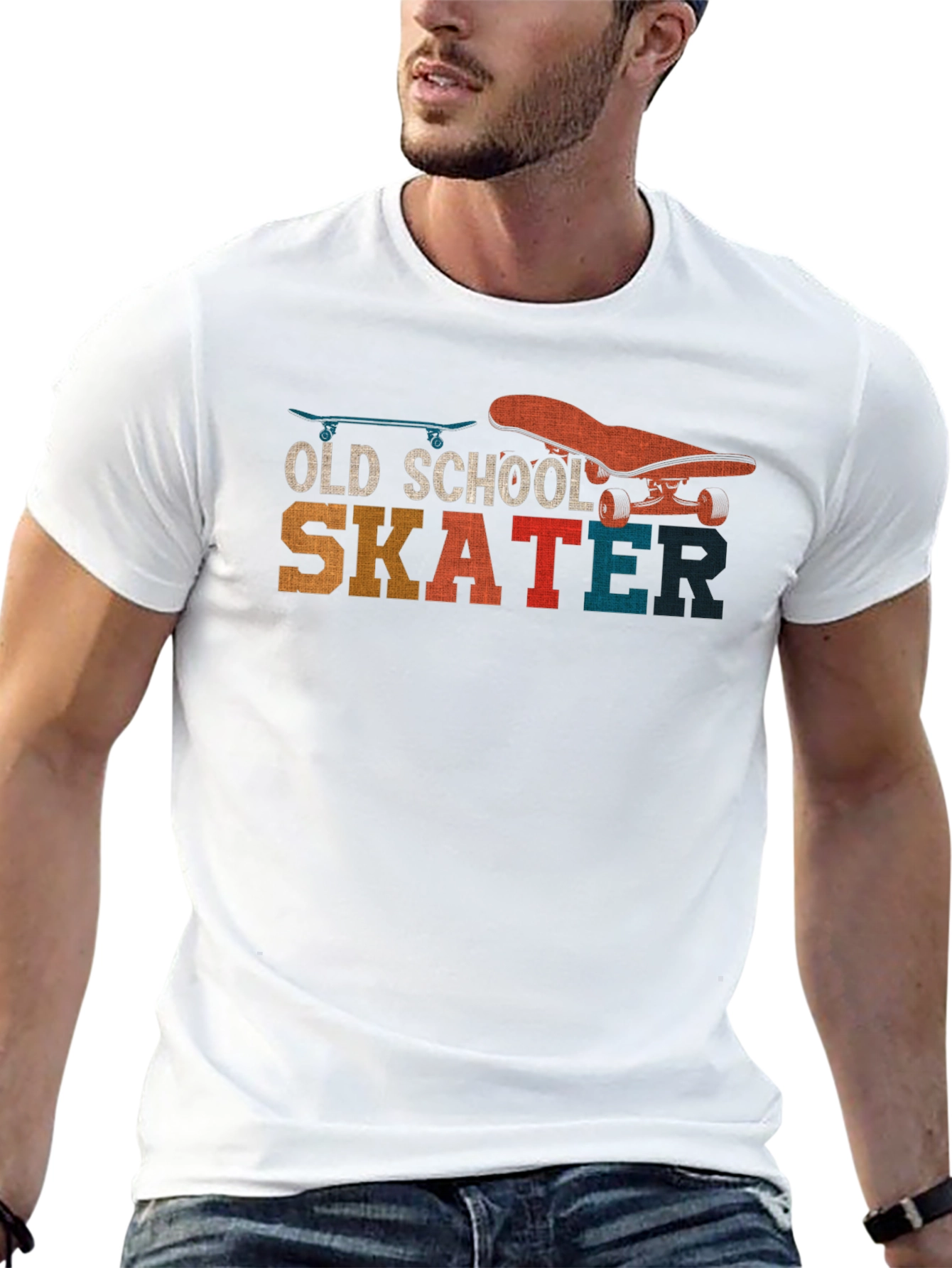Black Old School Skater Graphic T-Shirt - Retro Style view 13