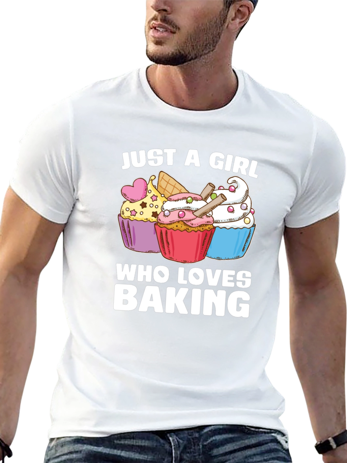 Black Just A Girl Who Loves Baking Cupcake T-Shirt view 13