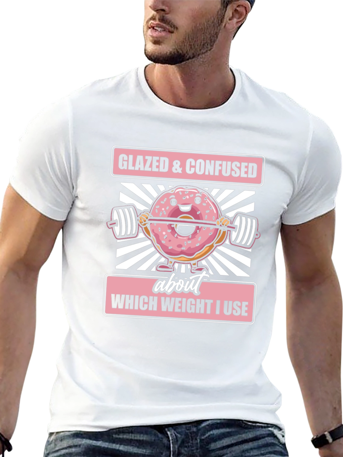 Black Glazed & Confused Donut Weightlifting T-Shirt view 13