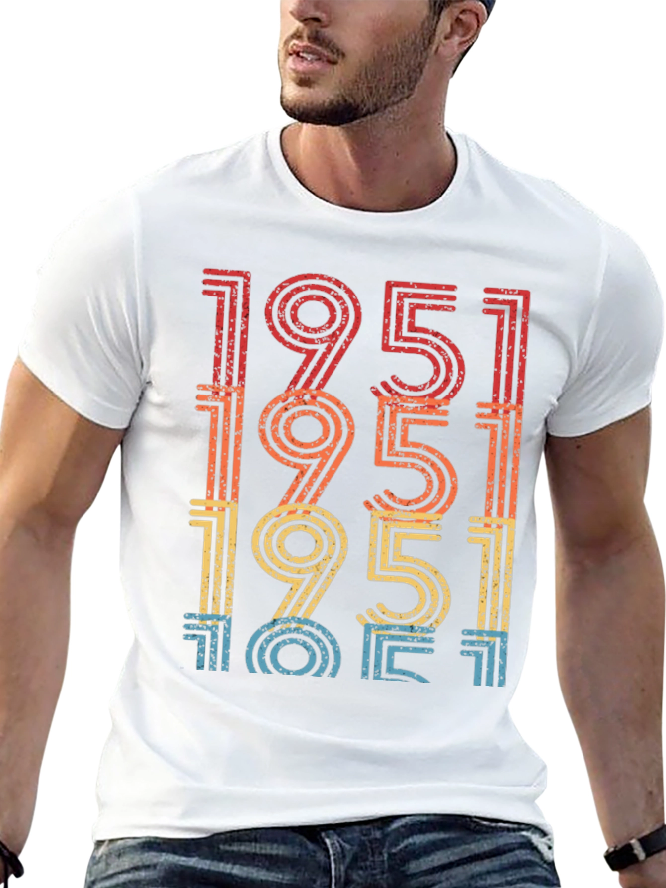 Black Retro 1951 Birthday T-Shirt view 13