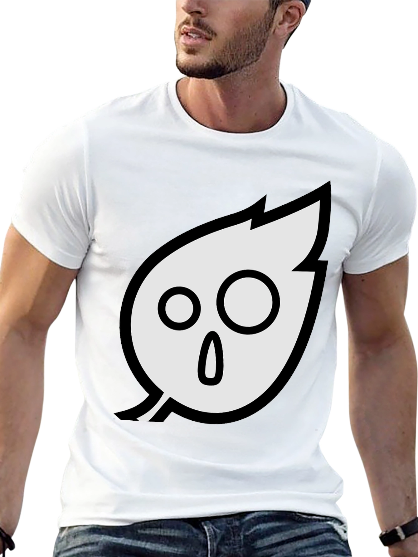 Black Spooky Leaf Graphic Tee - Soft Cotton Blend view 13