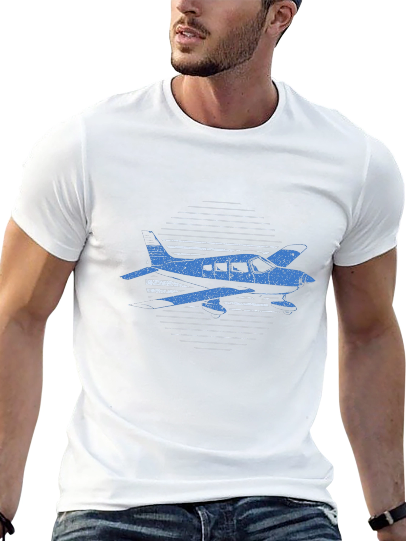 Airplane Graphic Tee - Black Aviation T-Shirt - 13