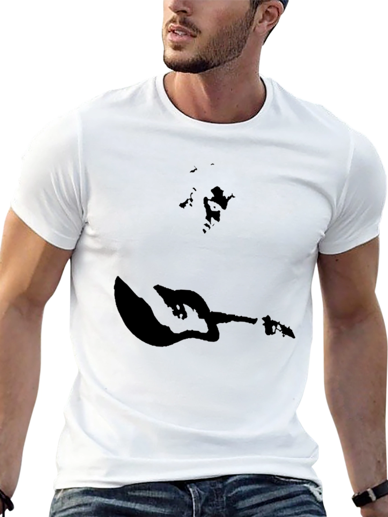 Black Stylish Black Graphic Print T-Shirt view 13