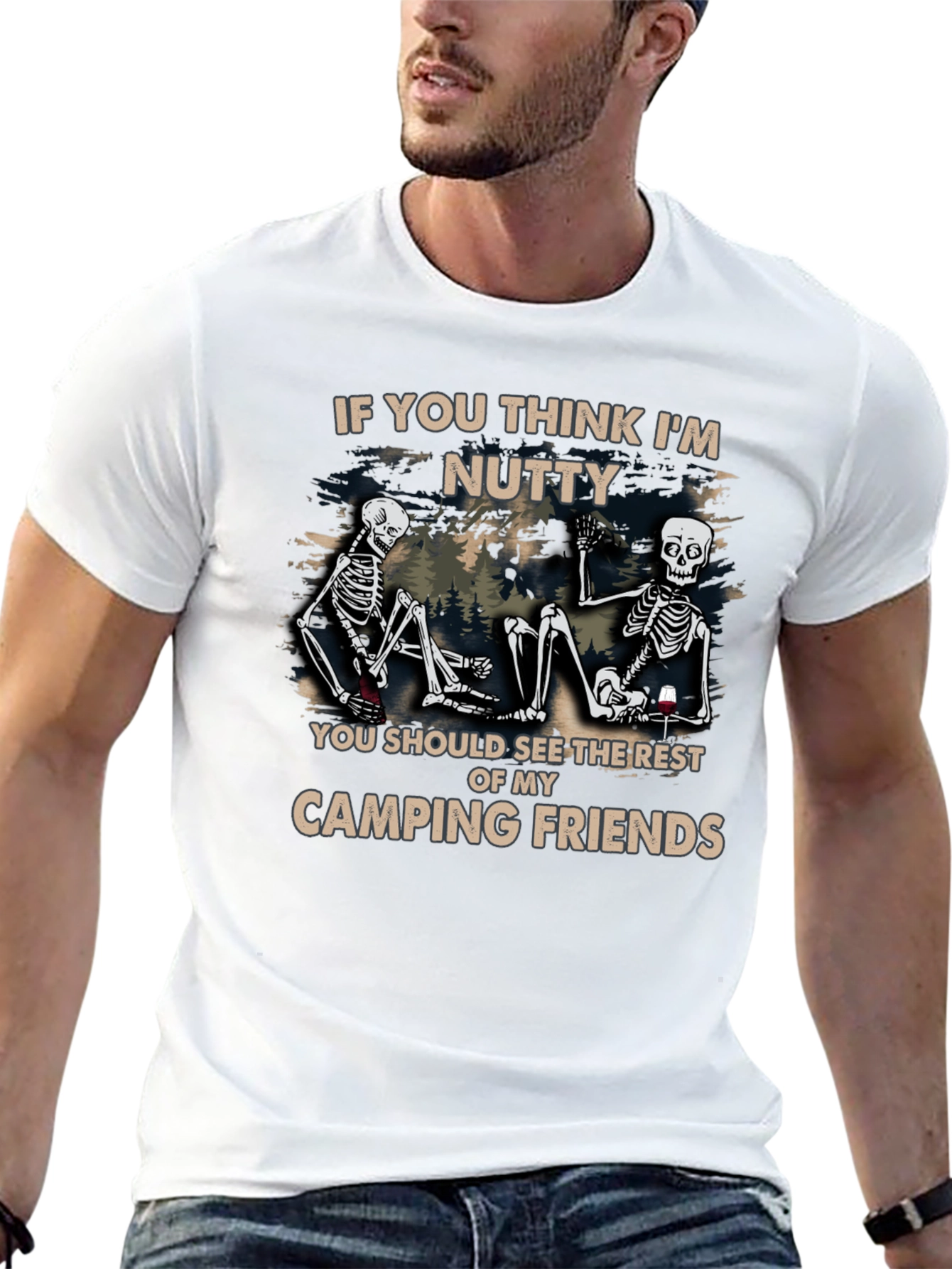 Black Camping Friends Graphic T-Shirt view 13