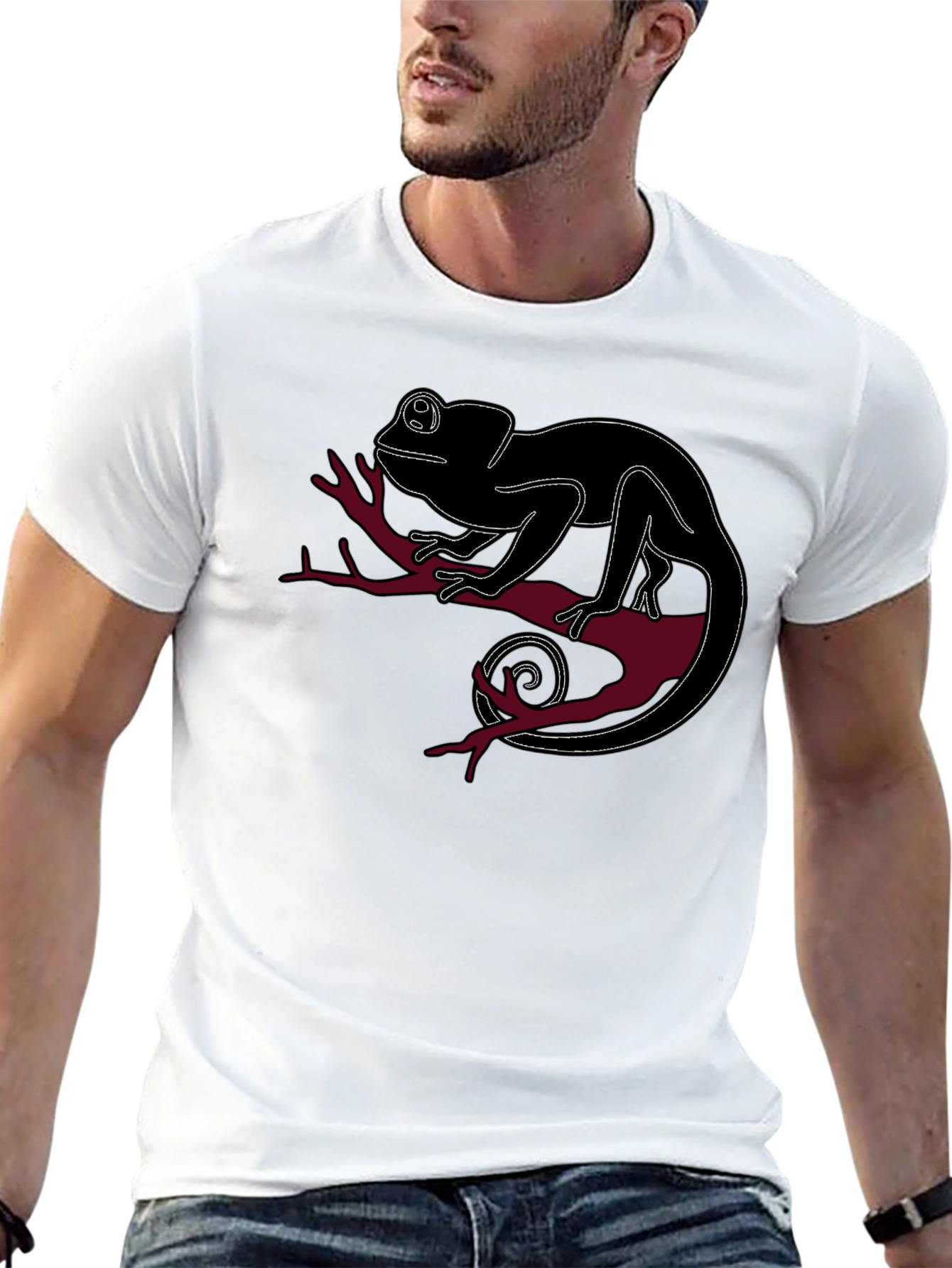 Black Chameleon Graphic Tee - Unique Animal Design view 13