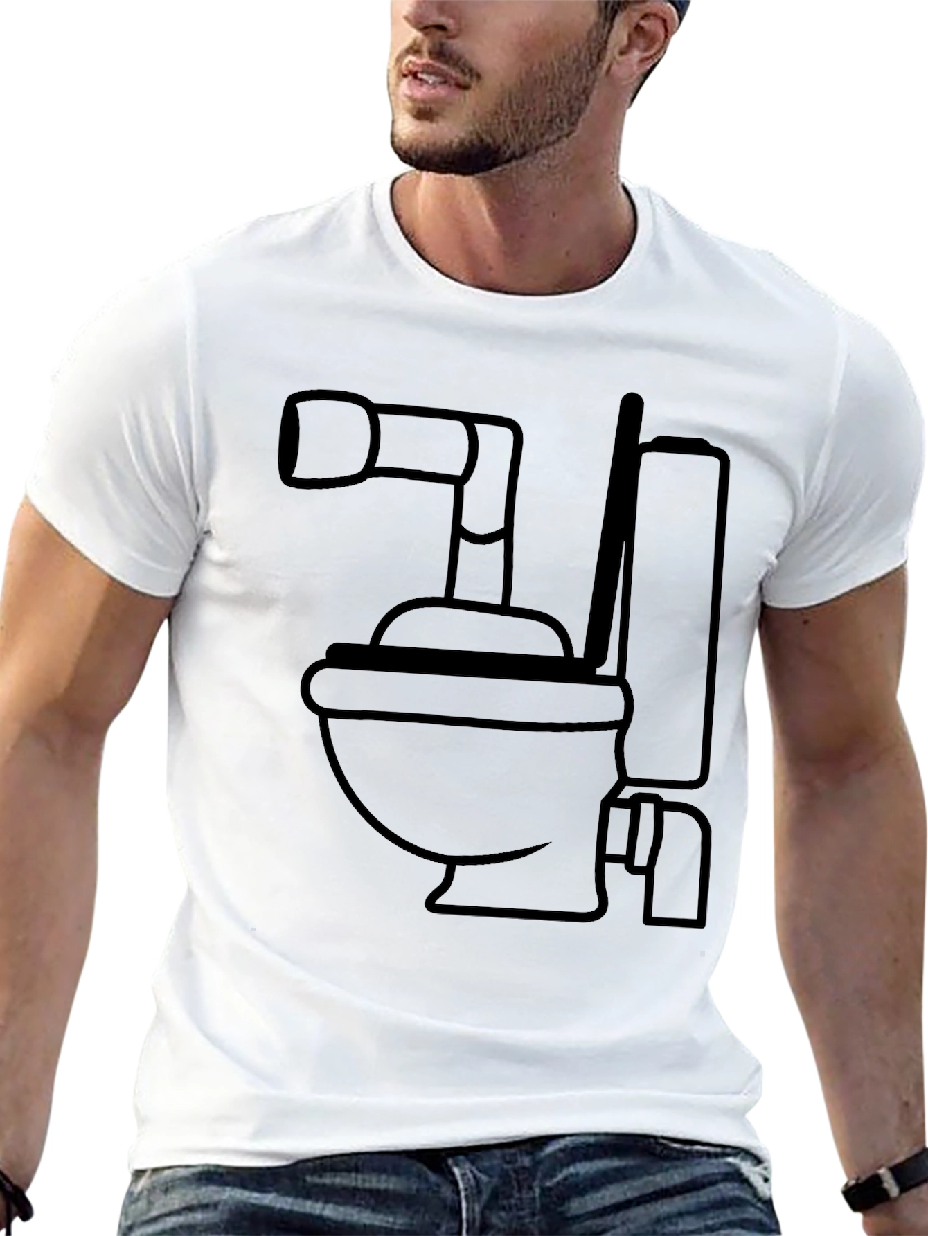 Black Toilet Humor T-Shirt - Bold Graphic Tee for Bathroom Enthusiasts view 13