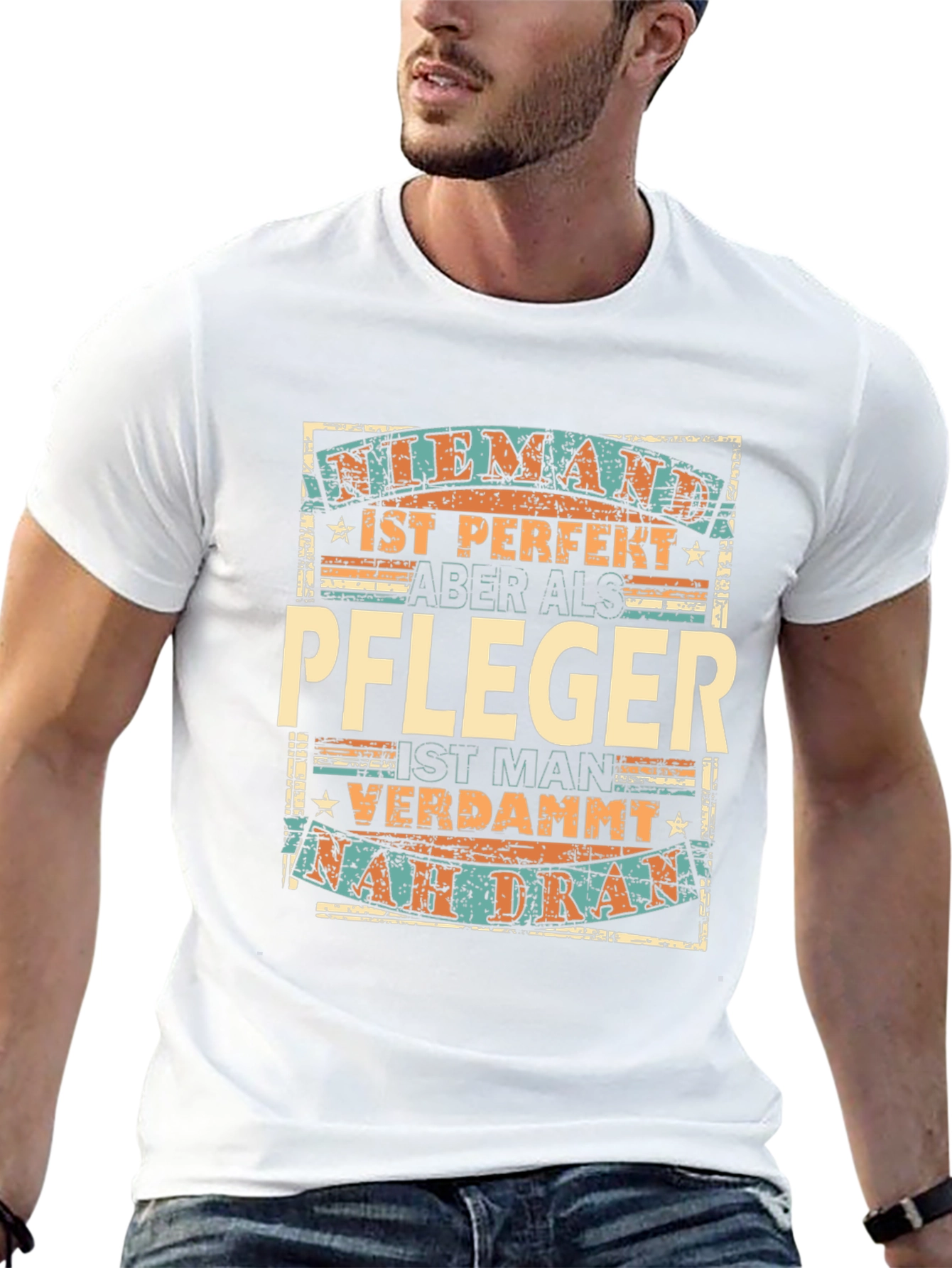 Black Funny German Caregiver T-Shirt - Pfleger Gift view 13
