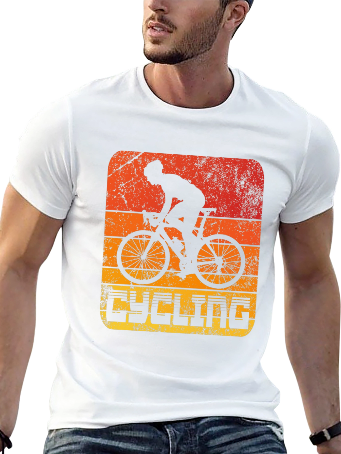 Black Retro Cycling T-Shirt - Stylish Cyclist Graphic Tee view 13