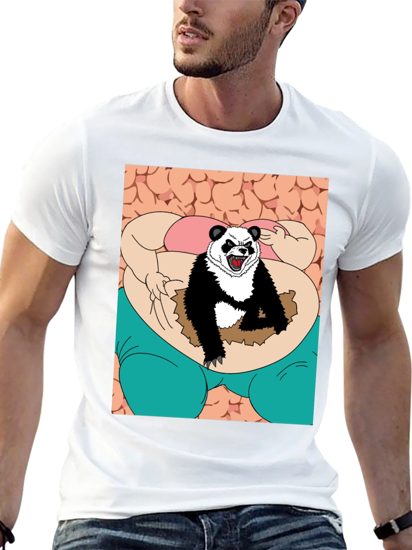 Black Funny Panda T-Shirt view 13
