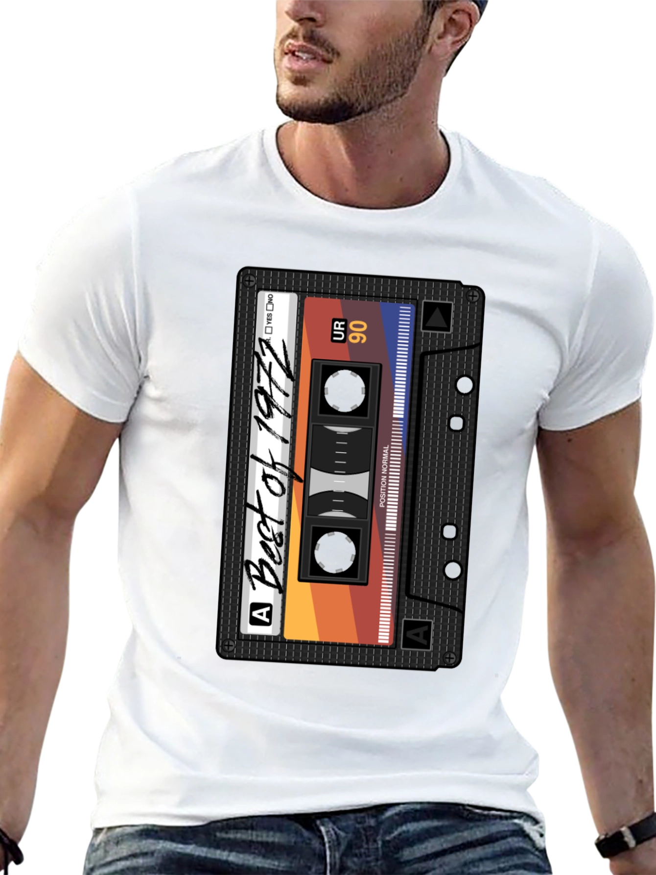 Black Best of 1972 Cassette Tape Graphic T-Shirt view 13