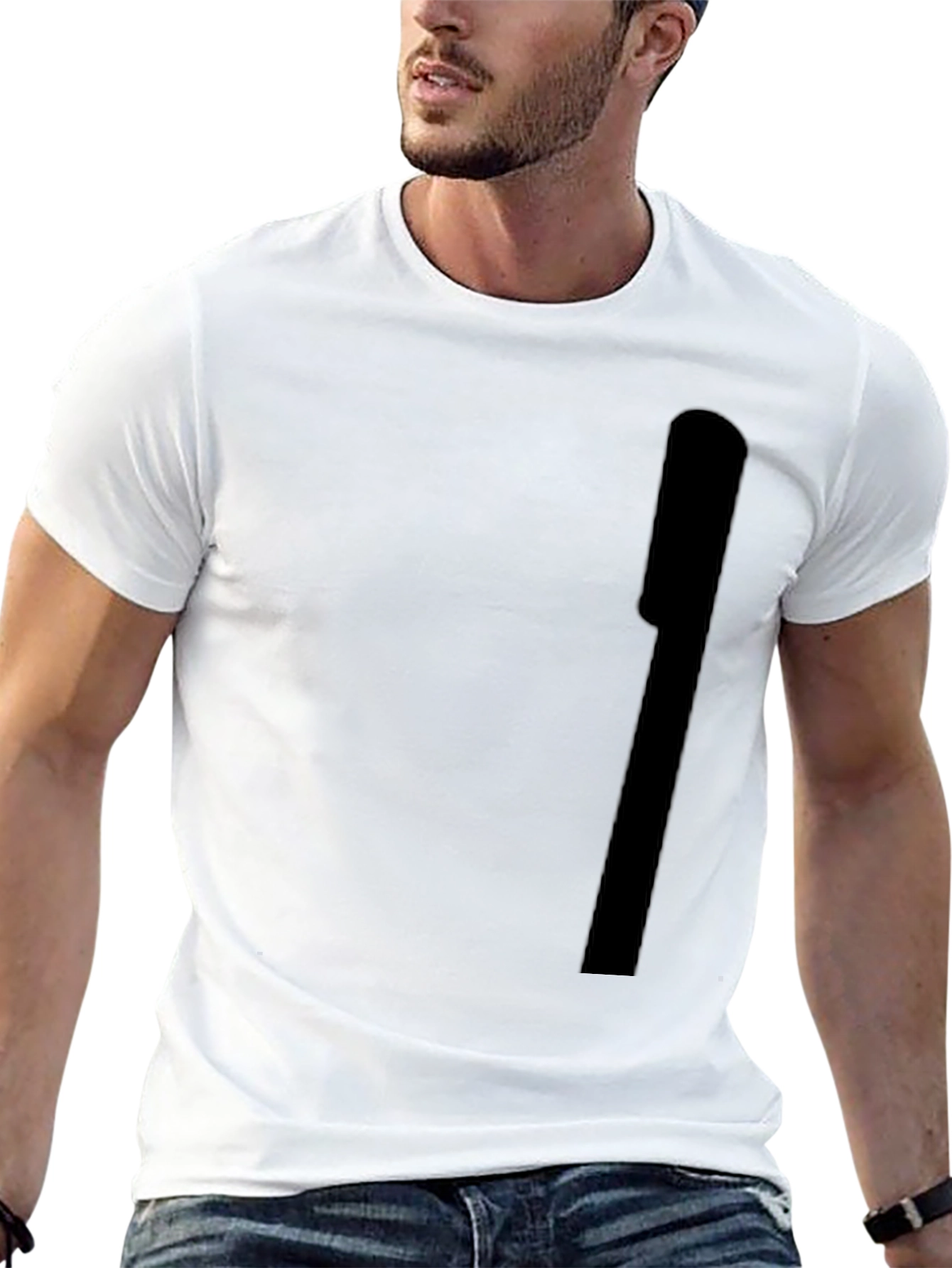 Black Men's Solid Black Crew Neck T-Shirt view 13