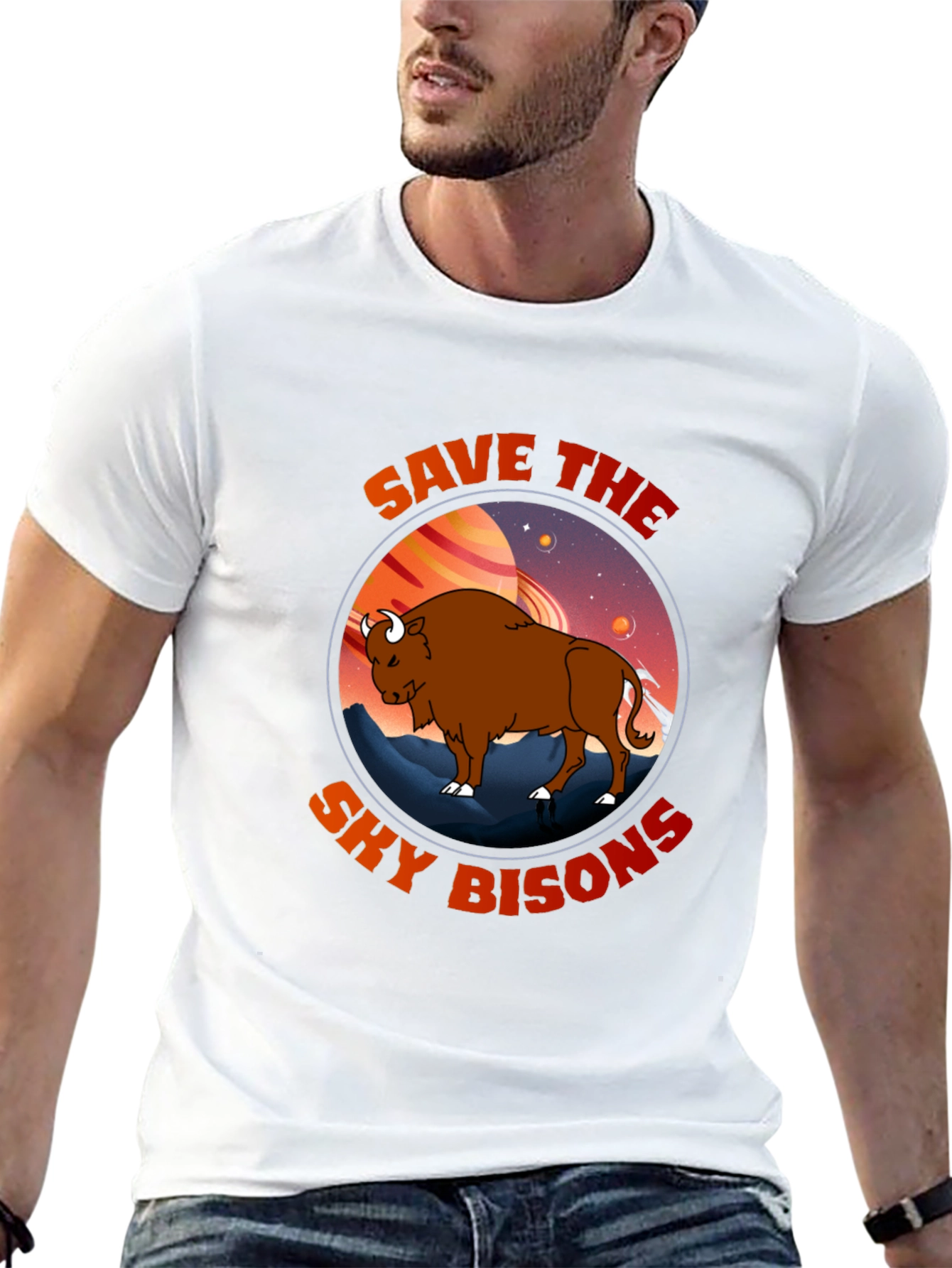 Black Save The Sky Bisons Graphic T-Shirt view 13