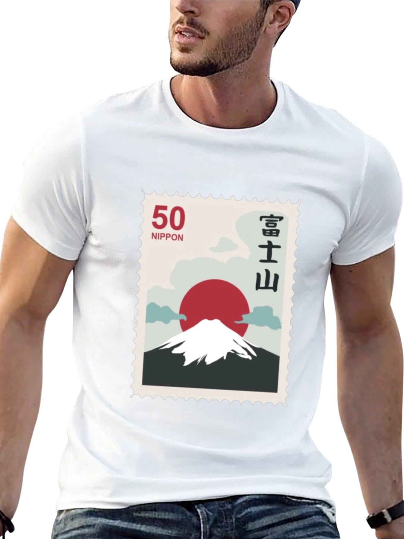 Black Japanese Mount Fuji Stamp T-Shirt view 13