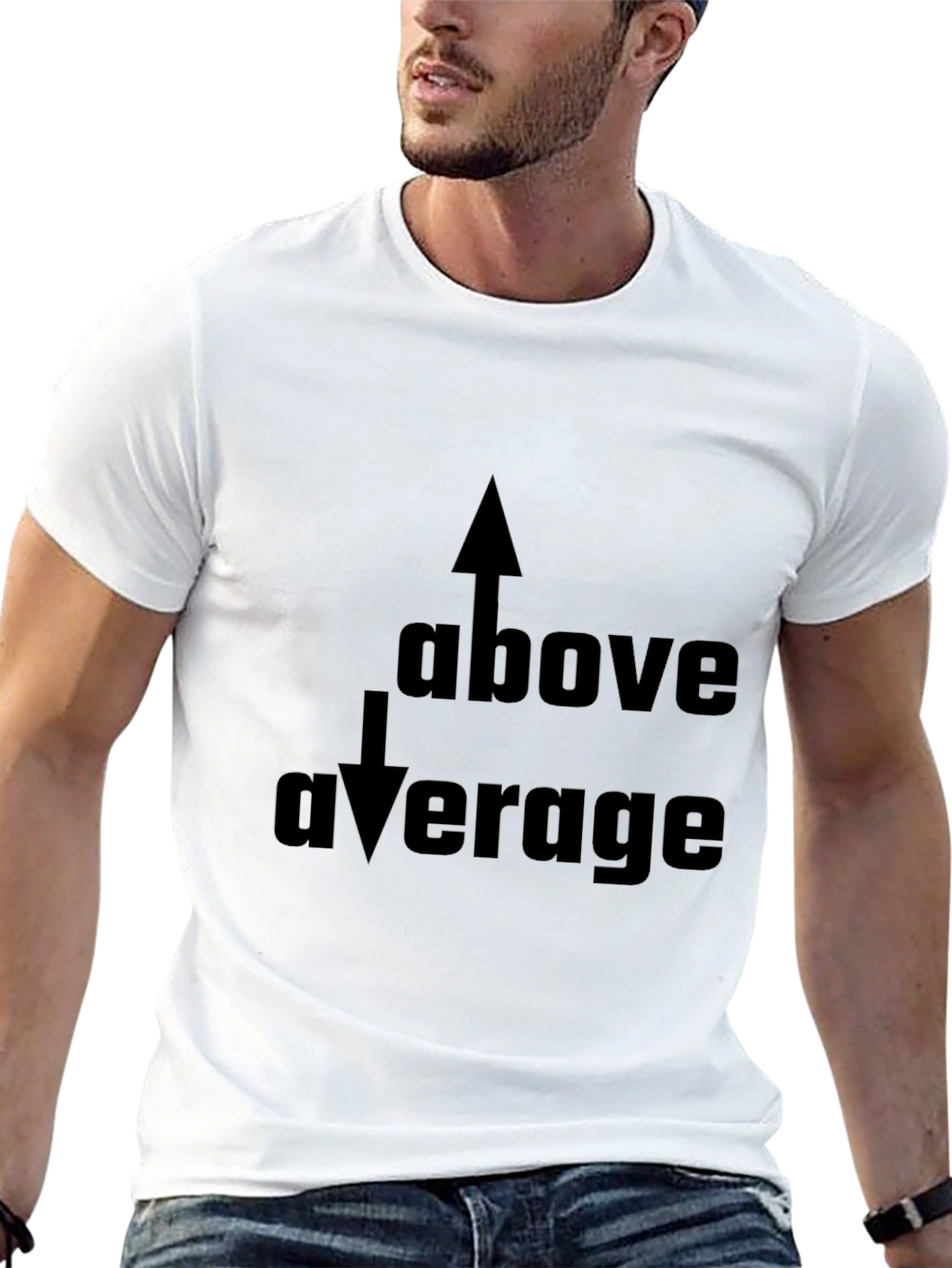 Black Above Average Graphic Black T-Shirt view 13