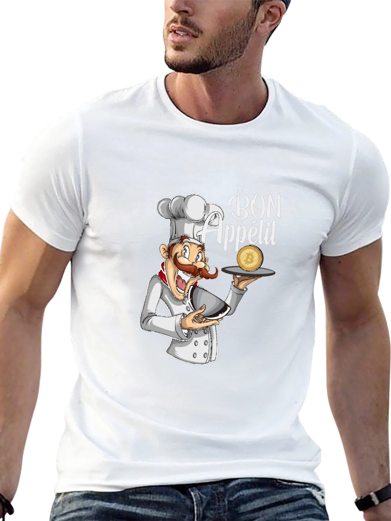 Black Bon Appetit Chef Bitcoin T-Shirt view 13