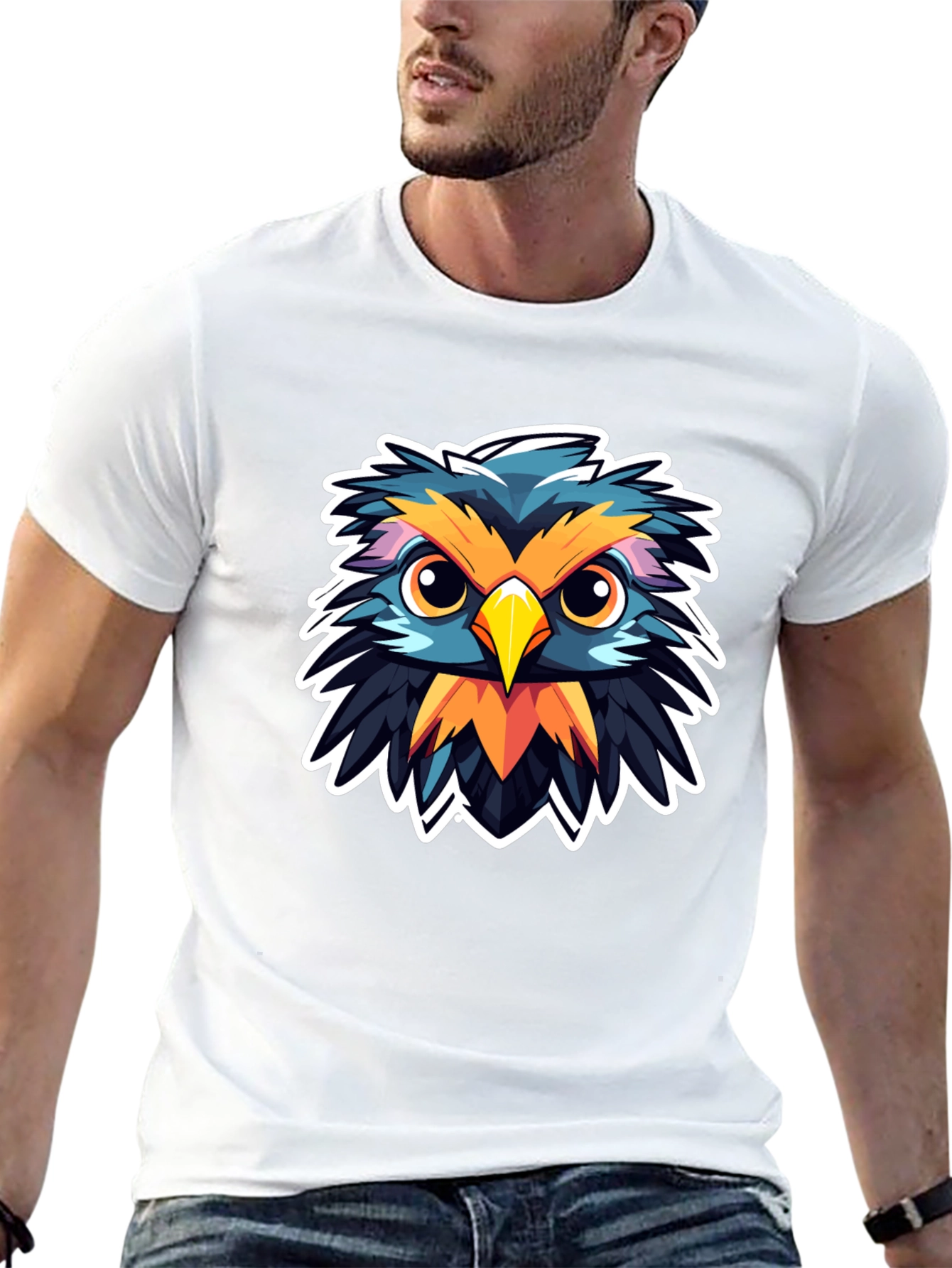 Black Owl Graphic Print Black T-Shirt view 13