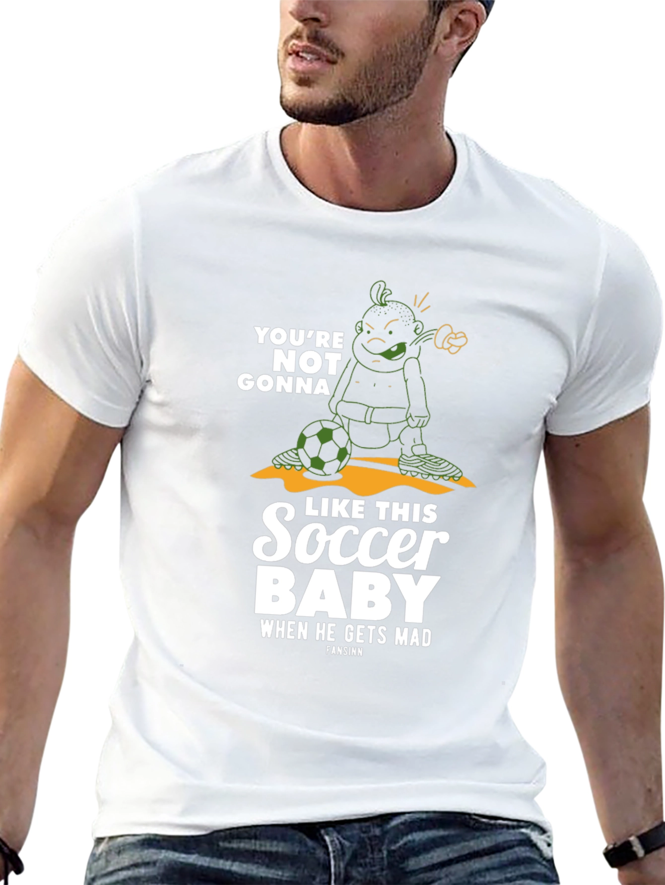 Black Funny Soccer Baby Graphic T-Shirt view 13