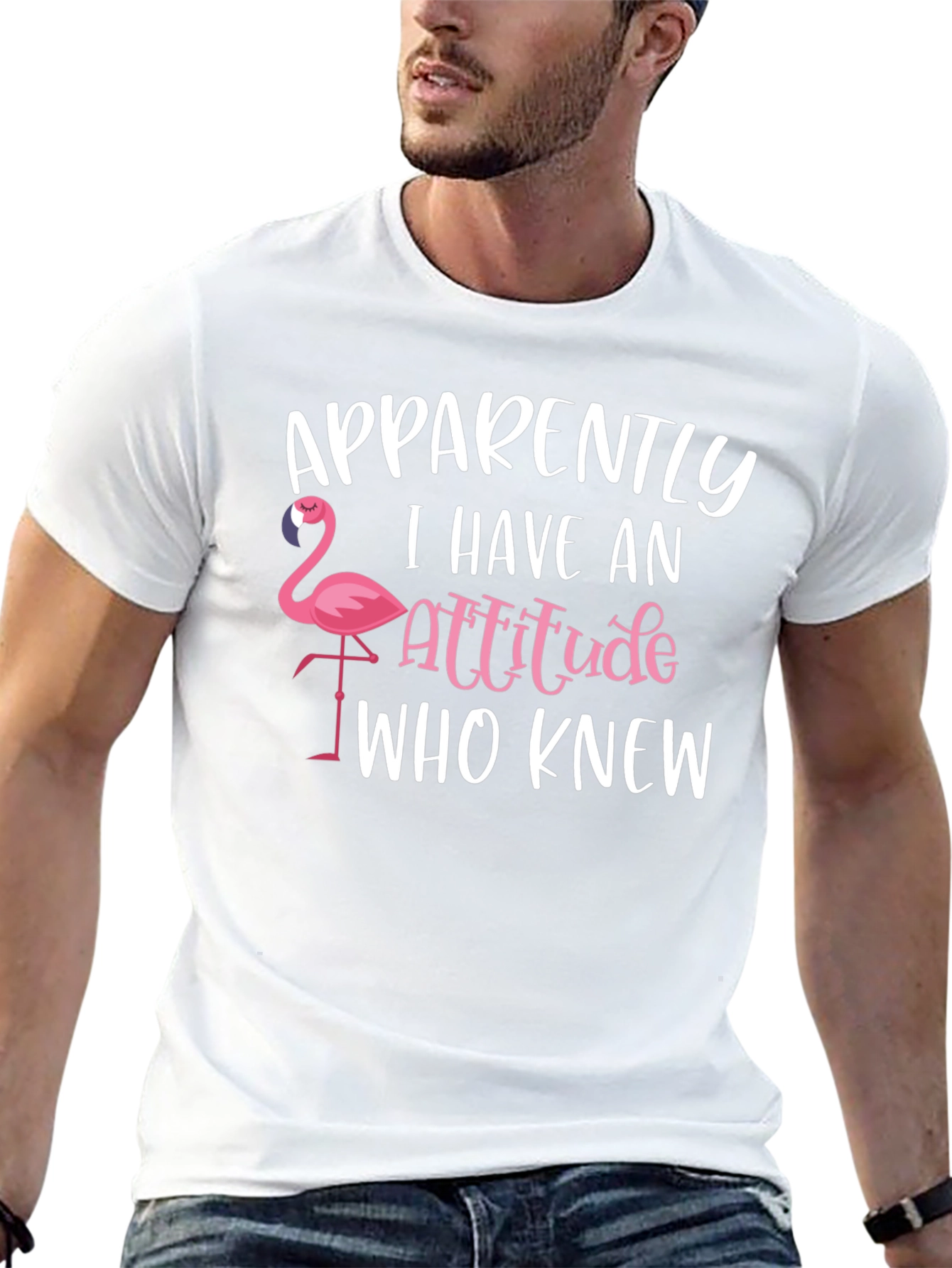 Black Funny Flamingo Attitude T-Shirt view 13