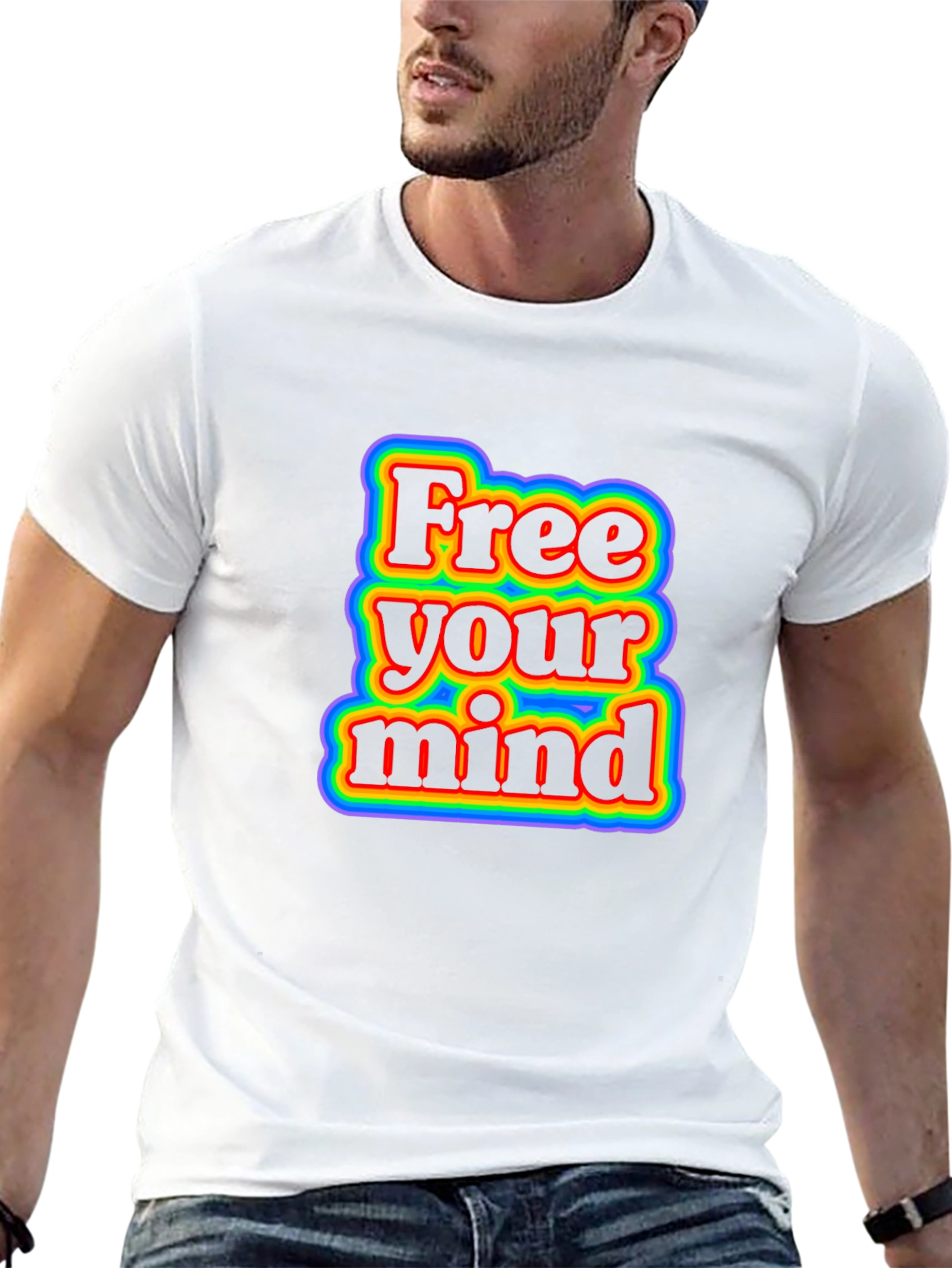 Black Free Your Mind Retro Graphic T-Shirt - Black view 13