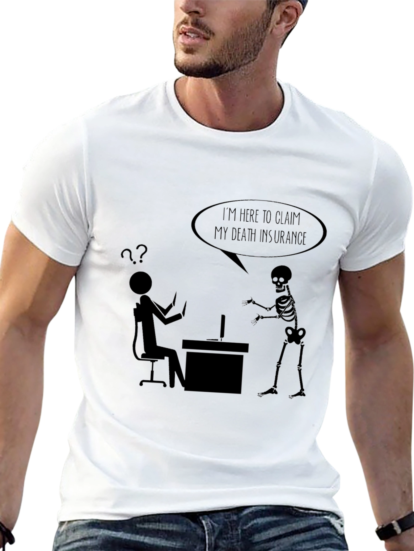 Black Claim My Death Insurance T-Shirt view 13