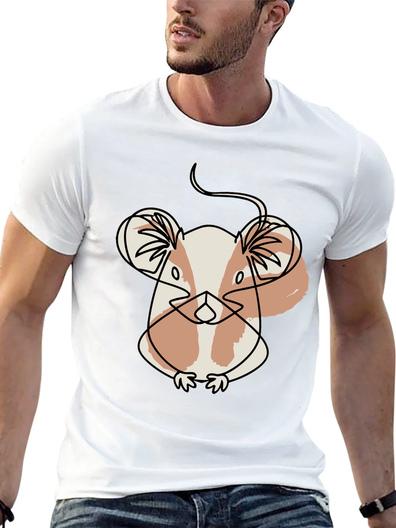 Black Abstract Hamster Graphic Tee view 13