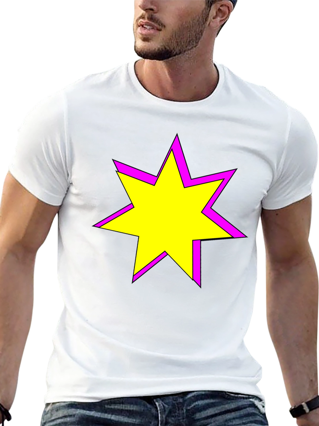 Black Star Graphic Tee - Casual Black T-Shirt view 13