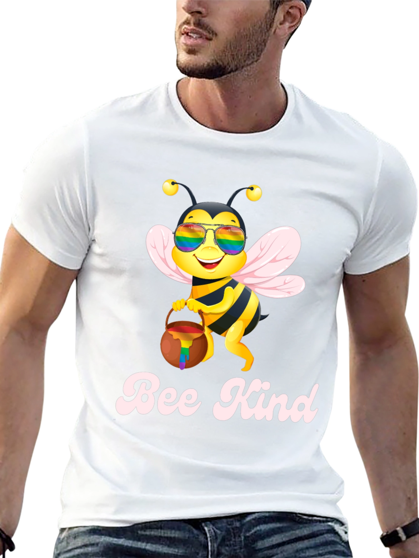 Black Bee Kind T-Shirt - LGBTQ+ Pride Apparel view 13