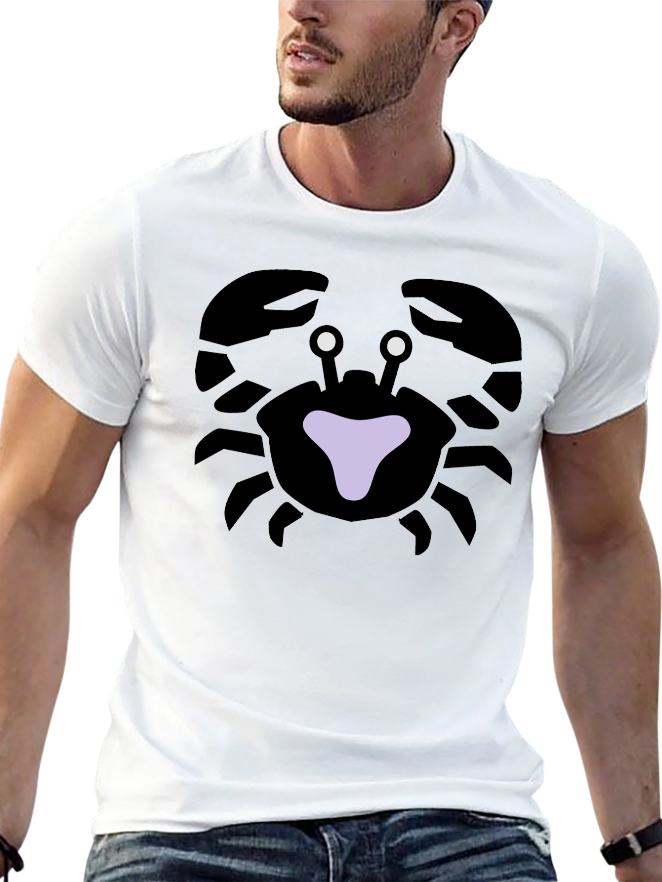 Black Crab Graphic Tee - Black Cotton T-Shirt view 13