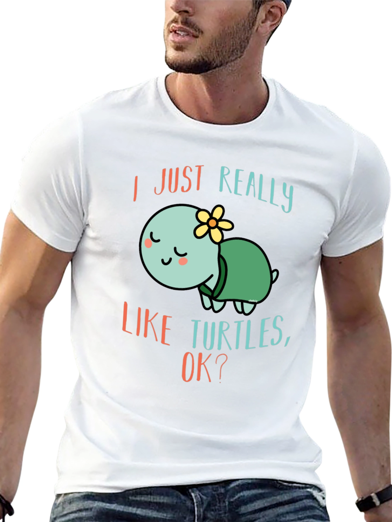 Black I Just Really Like Turtles T-Shirt Cute Cartoon Tee view 13