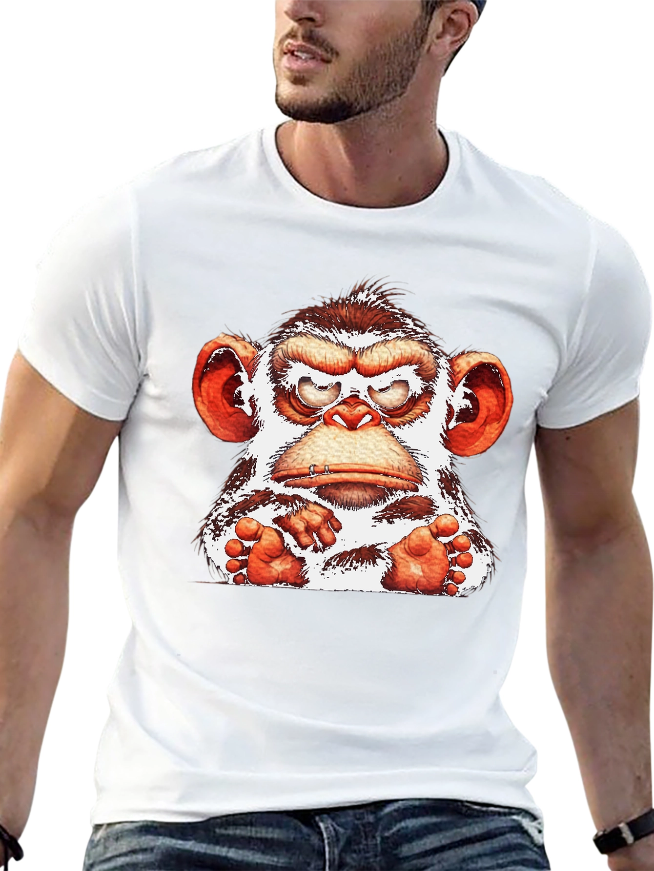 Black Angry Monkey Graphic T-Shirt view 13