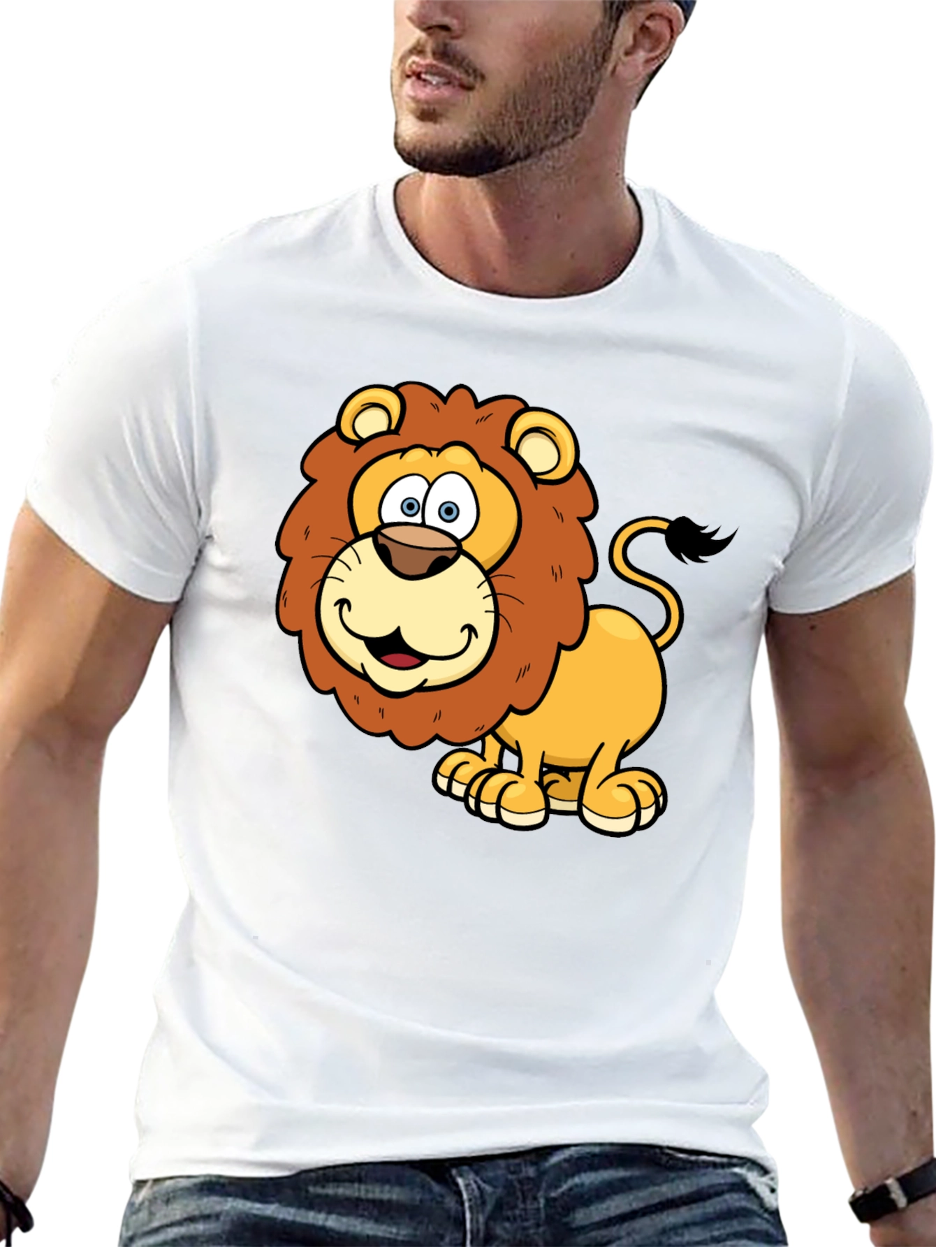 Black Lion Cartoon Graphic T-Shirt view 13