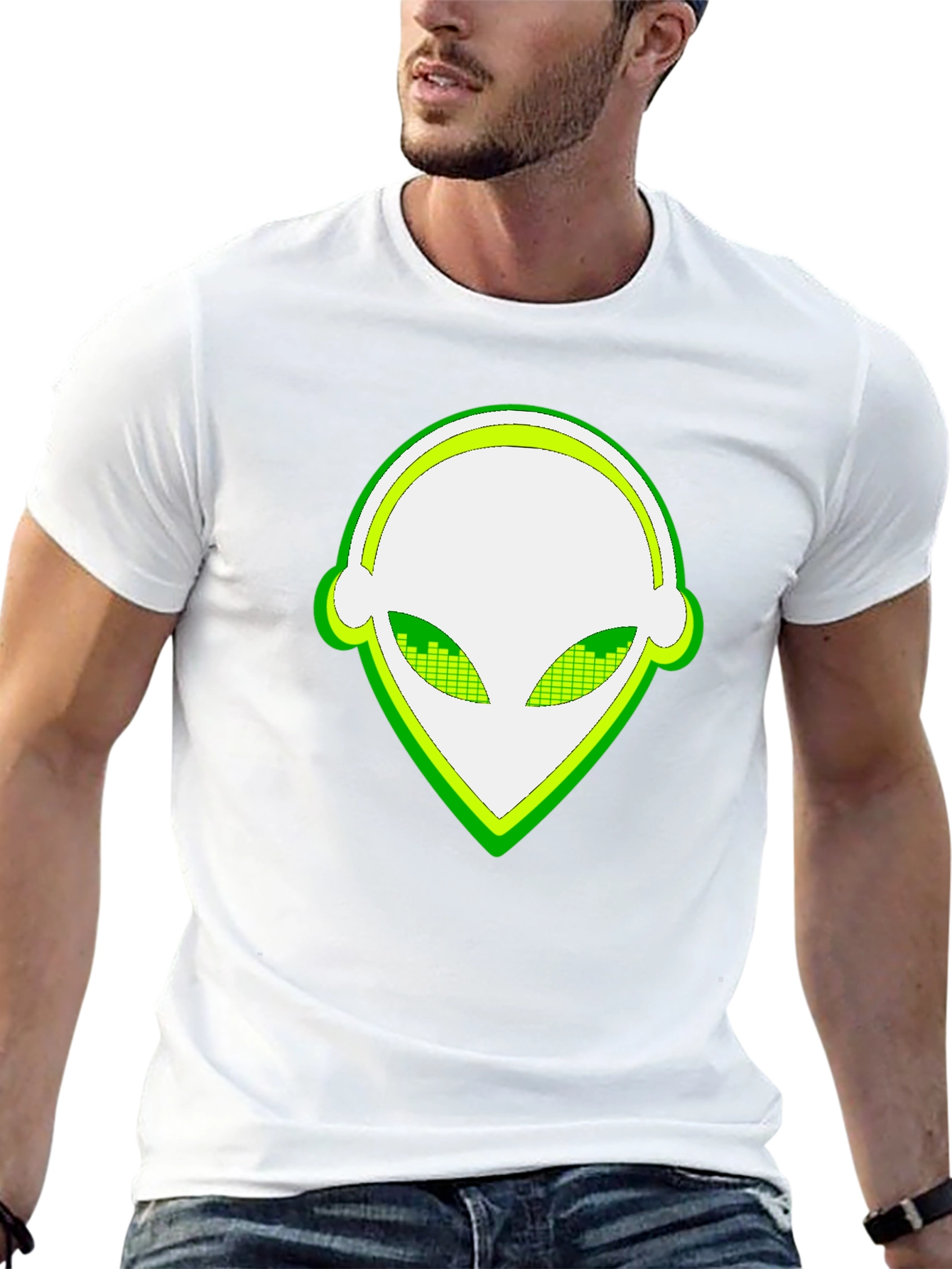 Black Alien Head T-Shirt - Cool Graphic Tee view 13