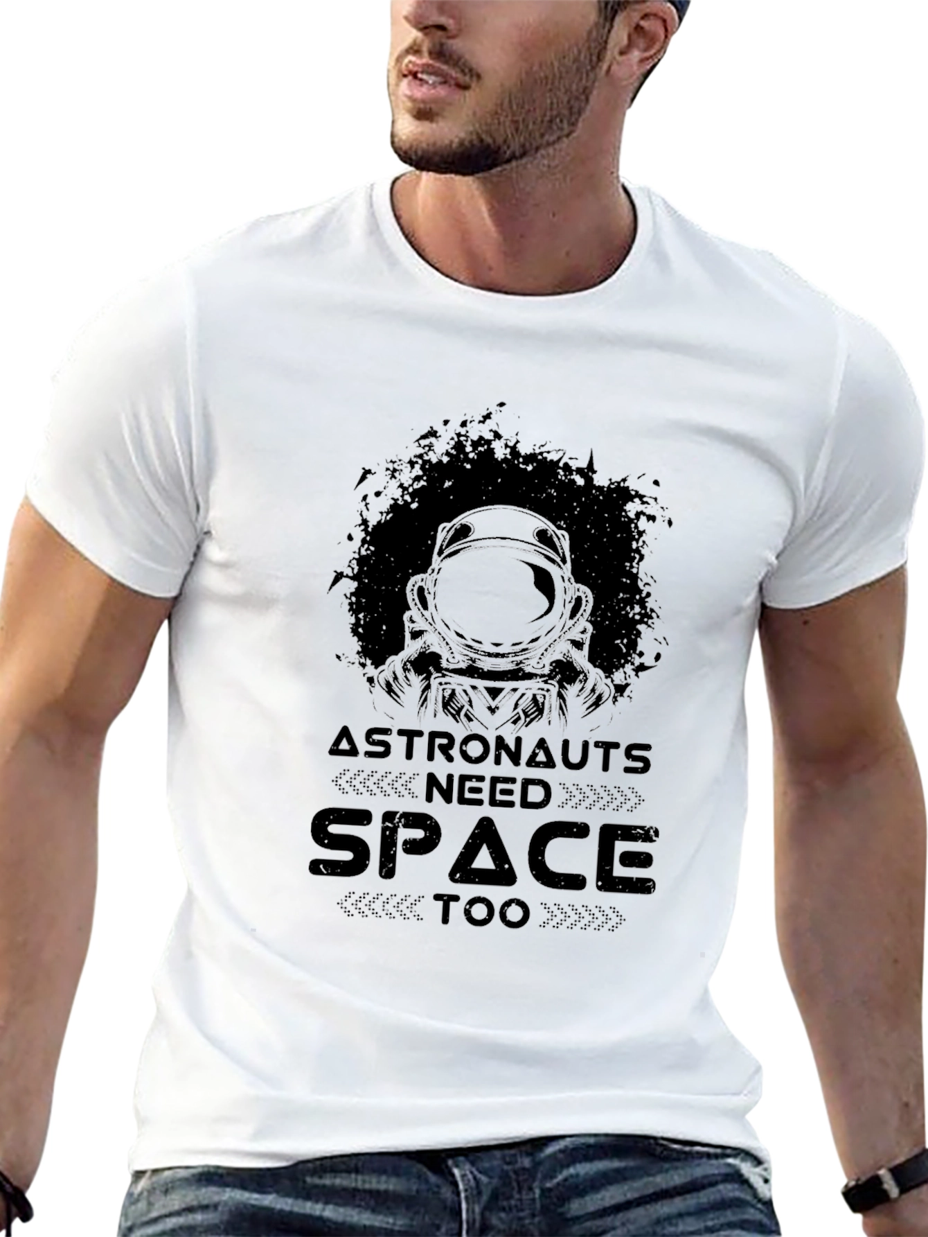 Black Astronauts Need Space Too Black T-Shirt view 13