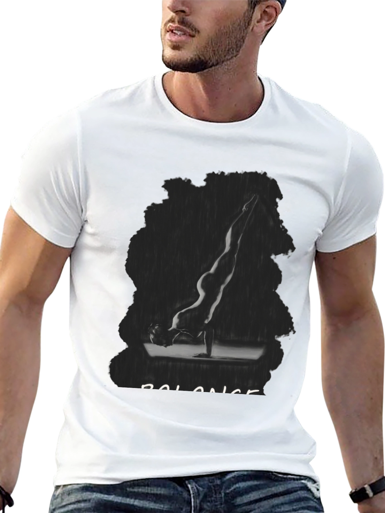 Black Balance Yoga Pose Graphic Tee - Unisex view 13