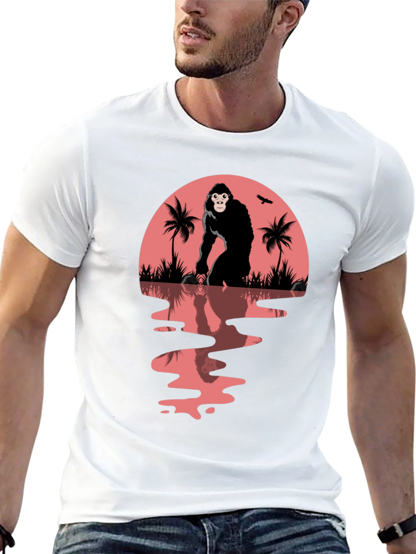 Black Gorilla Sunset Graphic Tee view 13