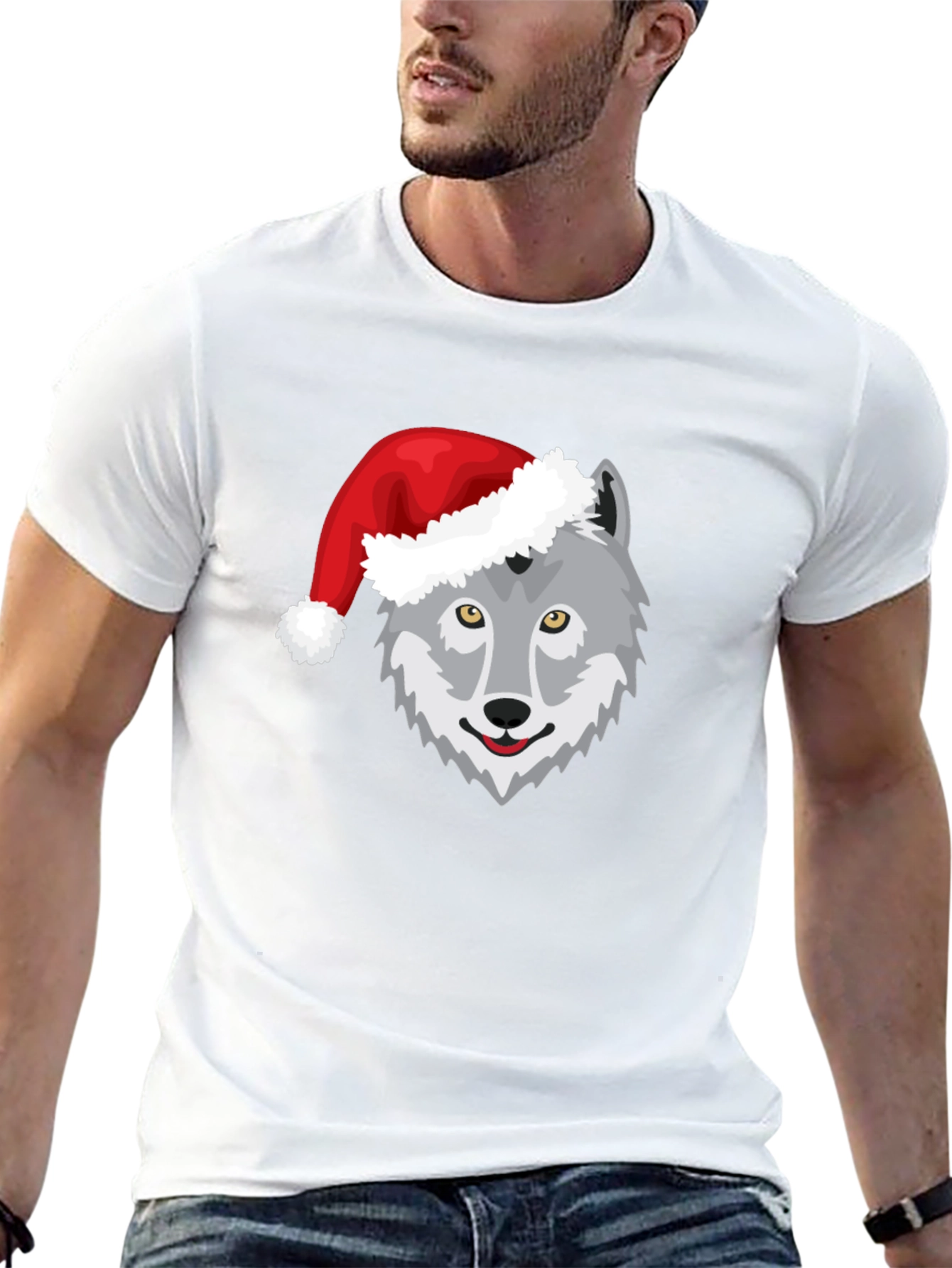 Black Wolf Christmas T-Shirt view 13